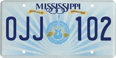 MS license plate OJJ102