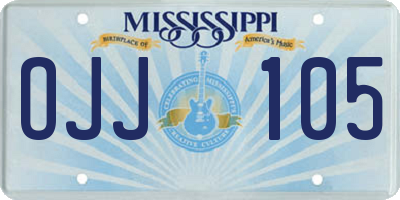 MS license plate OJJ105