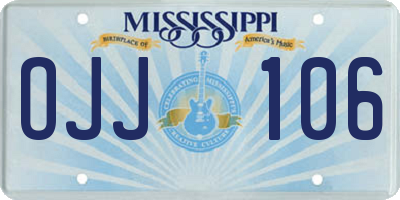 MS license plate OJJ106