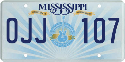 MS license plate OJJ107