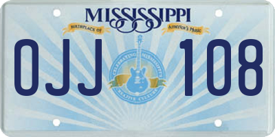 MS license plate OJJ108