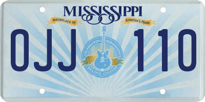 MS license plate OJJ110