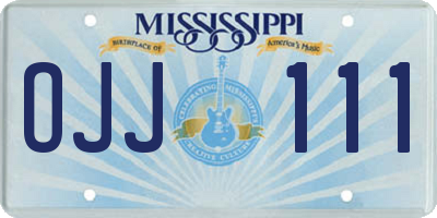 MS license plate OJJ111