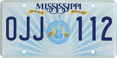 MS license plate OJJ112