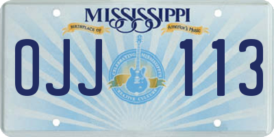 MS license plate OJJ113