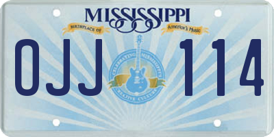 MS license plate OJJ114