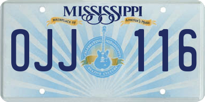 MS license plate OJJ116