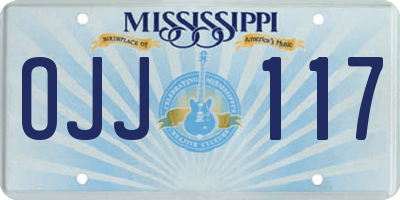 MS license plate OJJ117