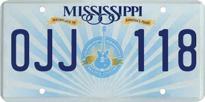 MS license plate OJJ118