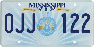 MS license plate OJJ122
