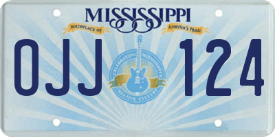 MS license plate OJJ124