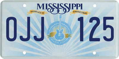 MS license plate OJJ125