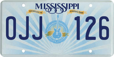 MS license plate OJJ126