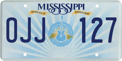 MS license plate OJJ127