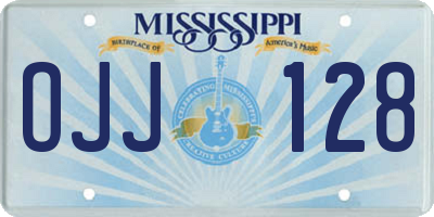 MS license plate OJJ128