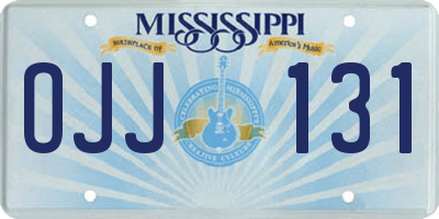 MS license plate OJJ131