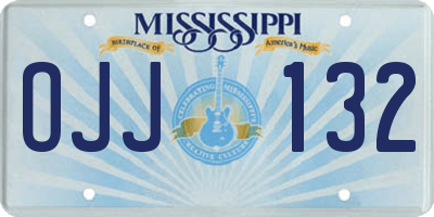 MS license plate OJJ132
