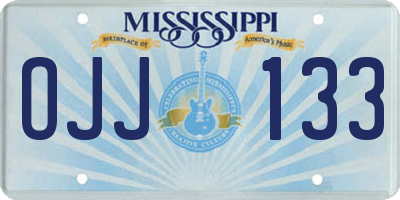 MS license plate OJJ133