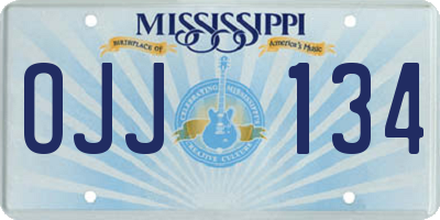 MS license plate OJJ134