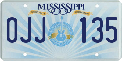 MS license plate OJJ135