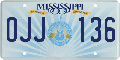 MS license plate OJJ136