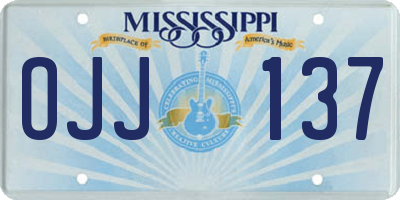 MS license plate OJJ137