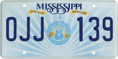 MS license plate OJJ139
