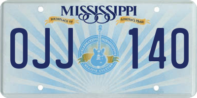 MS license plate OJJ140