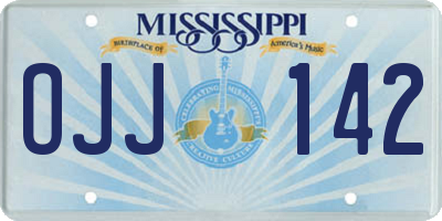 MS license plate OJJ142