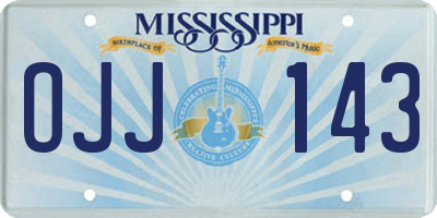 MS license plate OJJ143
