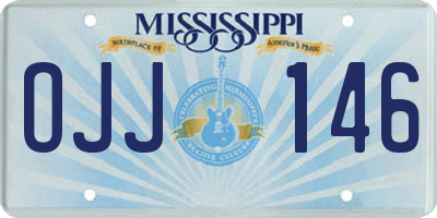 MS license plate OJJ146
