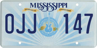 MS license plate OJJ147