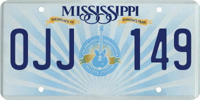 MS license plate OJJ149