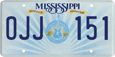 MS license plate OJJ151