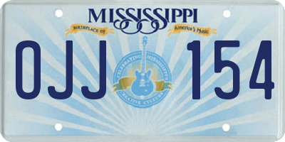MS license plate OJJ154
