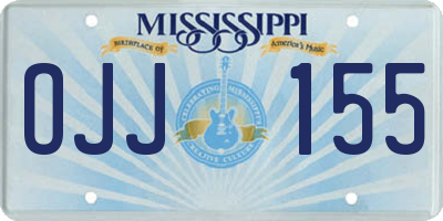MS license plate OJJ155