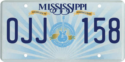 MS license plate OJJ158