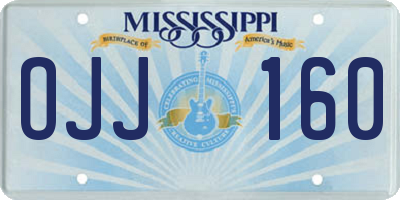 MS license plate OJJ160