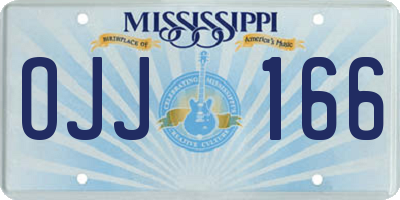 MS license plate OJJ166