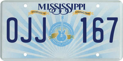 MS license plate OJJ167