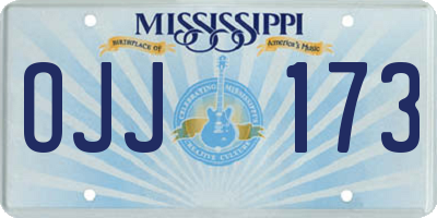 MS license plate OJJ173