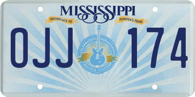 MS license plate OJJ174