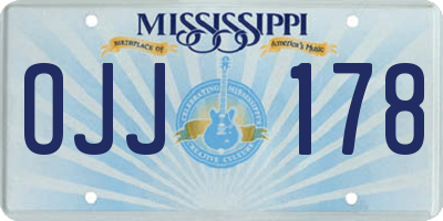 MS license plate OJJ178