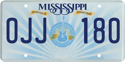 MS license plate OJJ180