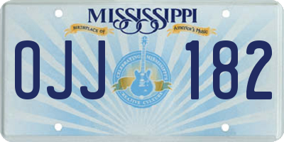 MS license plate OJJ182