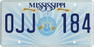 MS license plate OJJ184