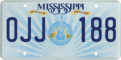 MS license plate OJJ188