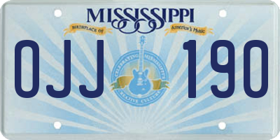 MS license plate OJJ190
