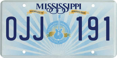 MS license plate OJJ191