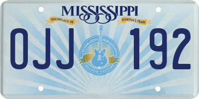 MS license plate OJJ192